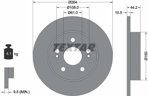 Textar 92065300 - Brake Disc autospares.lv