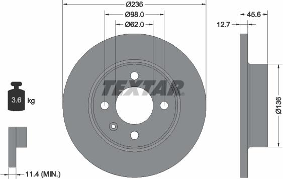 Textar 92065700 - Brake Disc autospares.lv