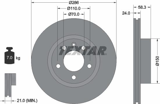 Textar 92066900 - Brake Disc autospares.lv