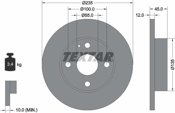 Textar 92066600 - Brake Disc autospares.lv