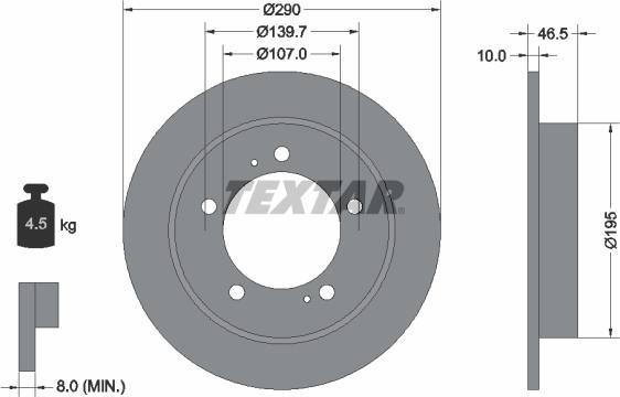 Textar 92066003 - Brake Disc autospares.lv