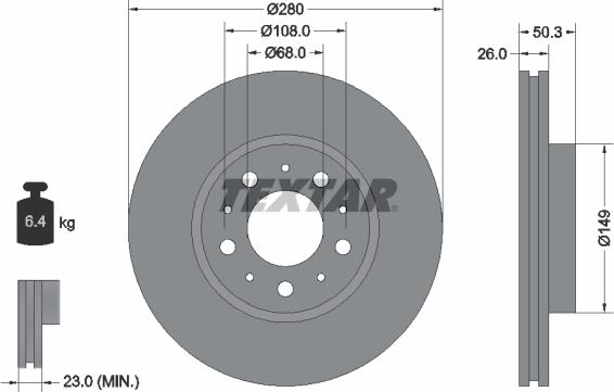 Textar 92066703 - Brake Disc autospares.lv