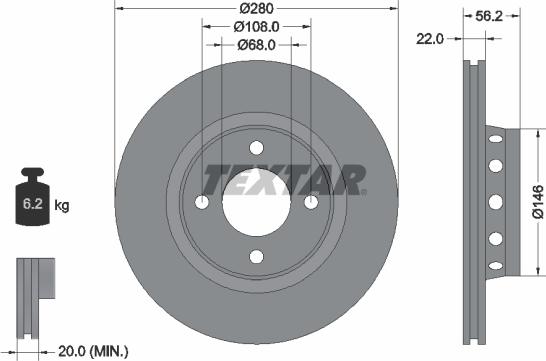 Textar 92060600 - Brake Disc autospares.lv