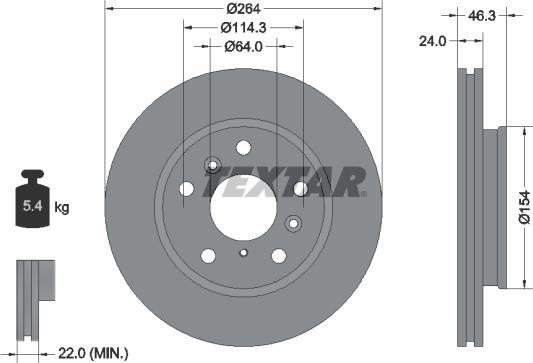 Textar 92061900 - Brake Disc autospares.lv