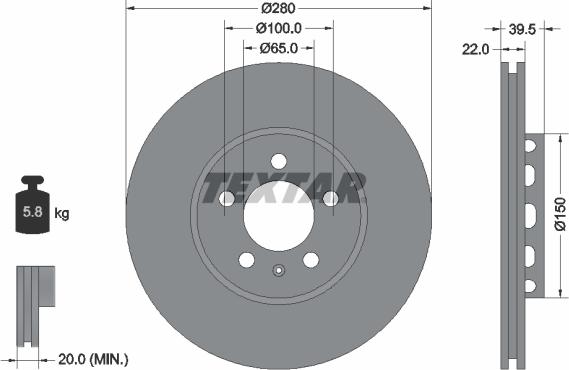 Textar 92061400 - Brake Disc autospares.lv