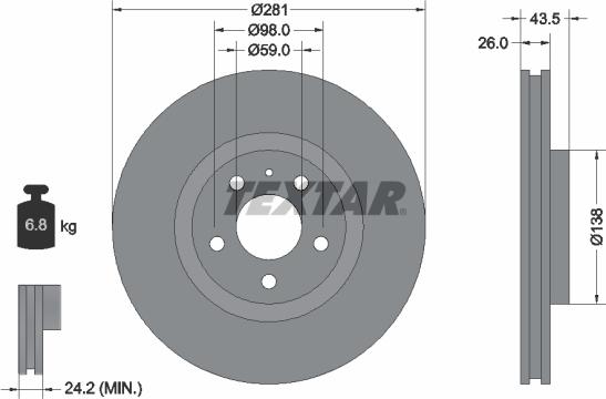 Textar 92061000 - Brake Disc autospares.lv