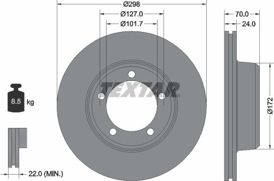 Textar 92061305 - Brake Disc autospares.lv