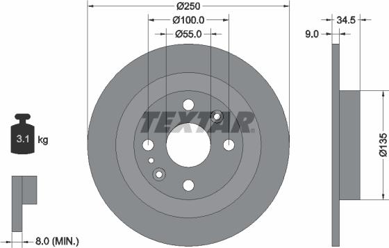 Textar 92061700 - Brake Disc autospares.lv