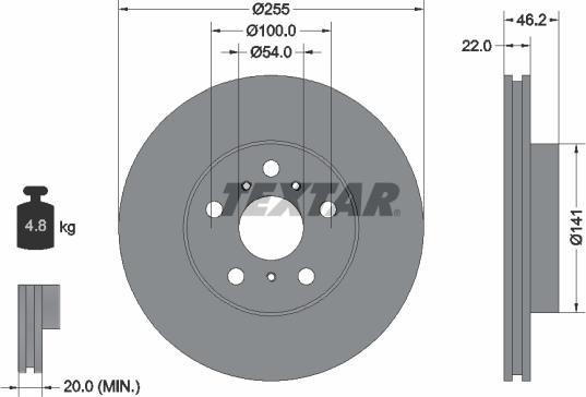 Textar 92068900 - Brake Disc autospares.lv