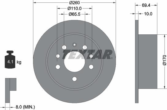 Textar 92068800 - Brake Disc autospares.lv