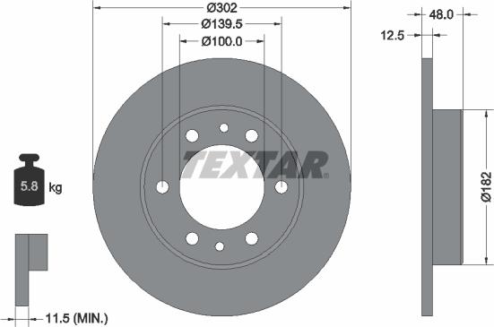 Textar 92063400 - Brake Disc autospares.lv