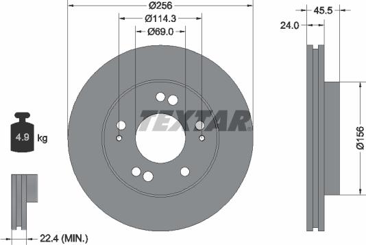 Textar 92063000 - Brake Disc autospares.lv