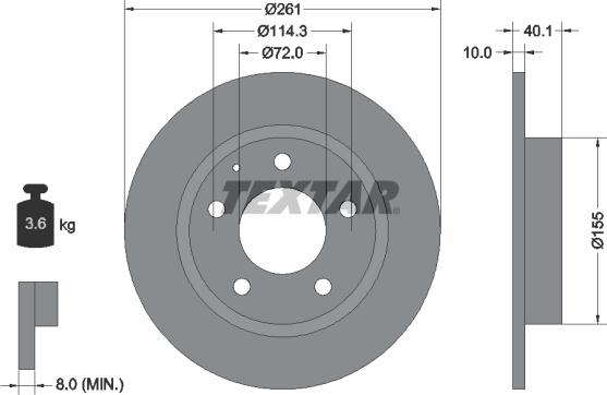 Textar 92062100 - Brake Disc autospares.lv