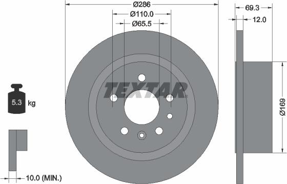 Textar 92067000 - Brake Disc autospares.lv