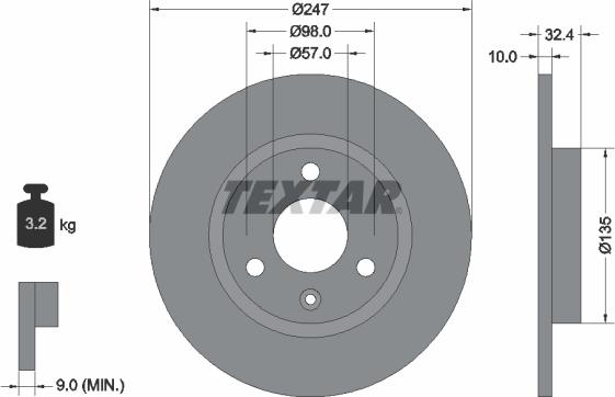 Textar 92067300 - Brake Disc autospares.lv