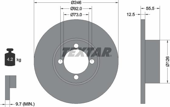 Textar 92010700 - Brake Disc autospares.lv