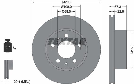 Textar 92018600 - Brake Disc autospares.lv