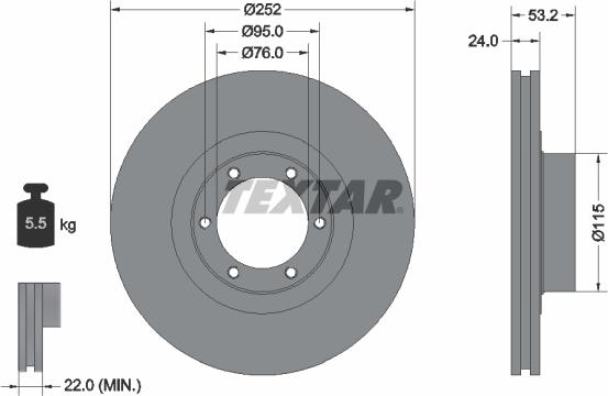 Textar 92017200 - Brake Disc autospares.lv