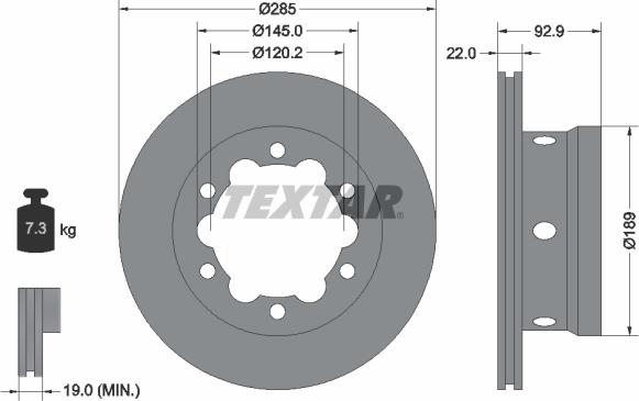 Textar 92089805 - Brake Disc autospares.lv