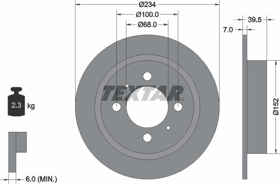 Textar 92080000 - Brake Disc autospares.lv