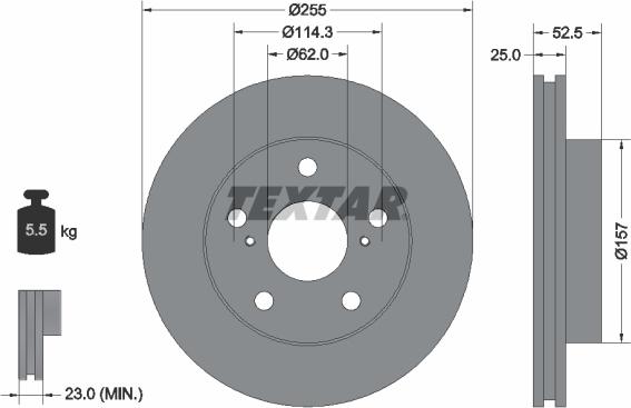 Textar 92080800 - Brake Disc autospares.lv