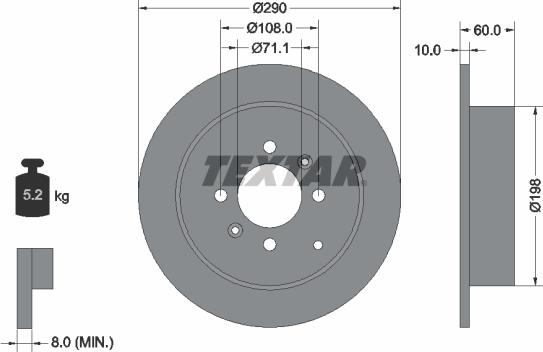 Textar 92080700 - Brake Disc autospares.lv