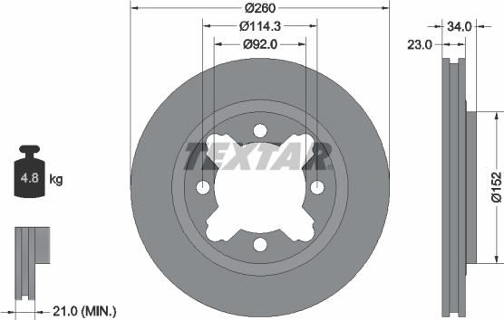 Textar 92081500 - Brake Disc autospares.lv