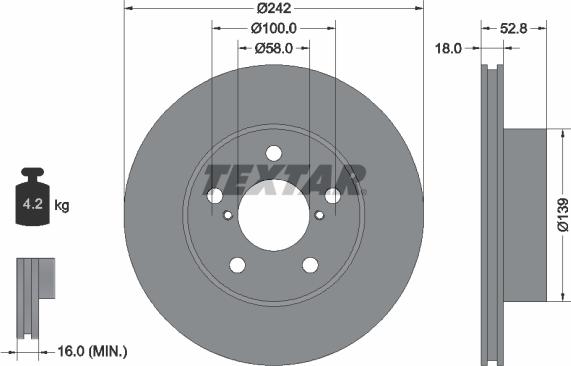 Textar 92081800 - Brake Disc autospares.lv