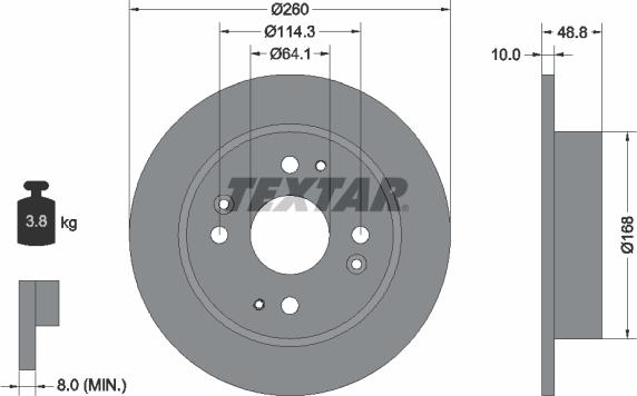 Textar 92081700 - Brake Disc autospares.lv