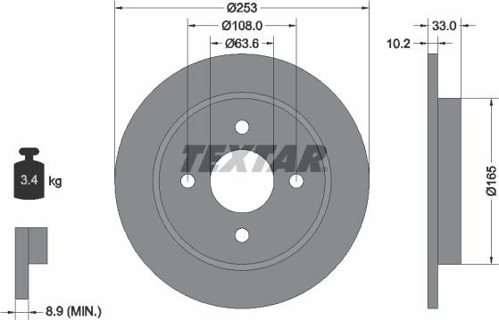 Textar 92088400 - Brake Disc autospares.lv