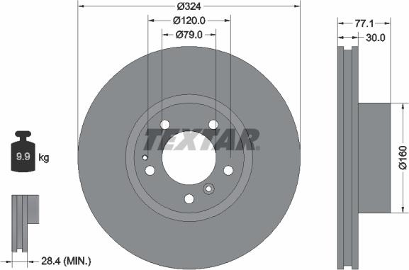 Textar 92083400 - Brake Disc autospares.lv