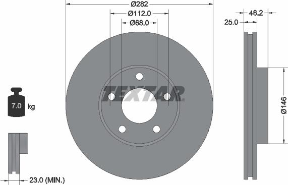 Textar 92083600 - Brake Disc autospares.lv