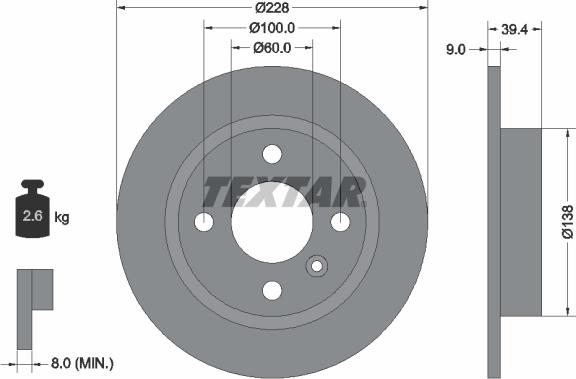 Textar 92082800 - Brake Disc autospares.lv