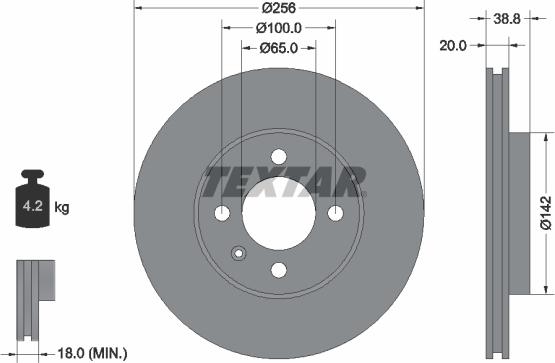 Textar 92036803 - Brake Disc autospares.lv