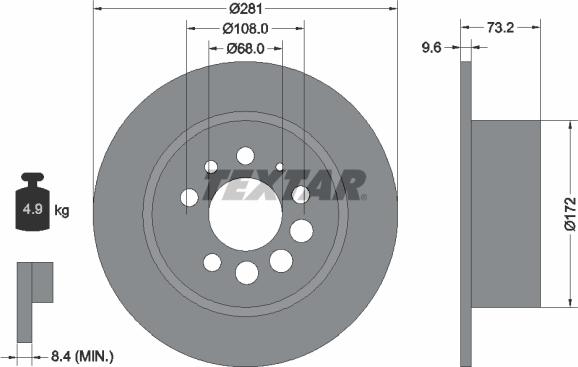 Textar 92031400 - Brake Disc autospares.lv