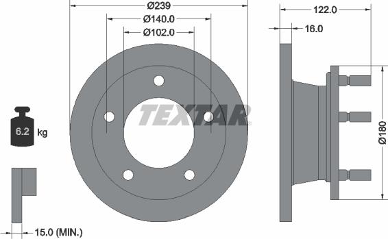 Textar 92038900 - Brake Disc autospares.lv