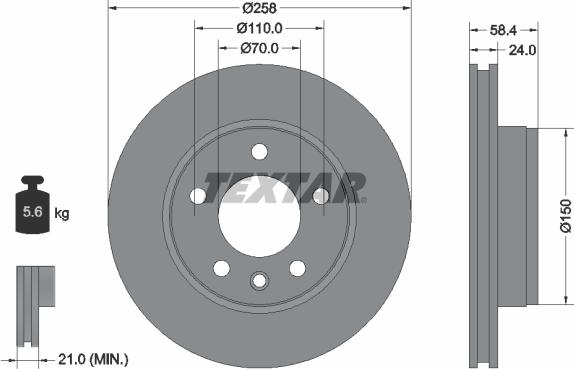 Textar 92038100 - Brake Disc autospares.lv