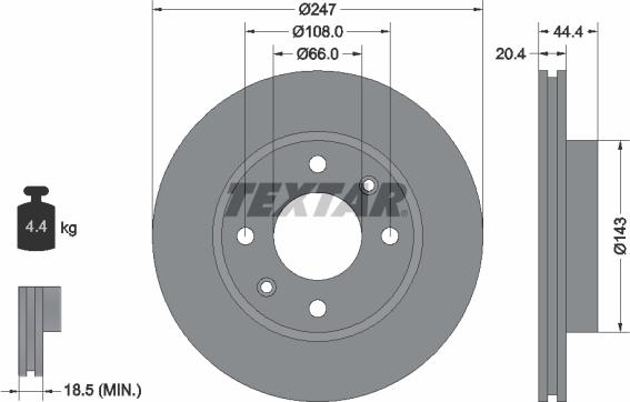 Textar 92033800 - Brake Disc autospares.lv