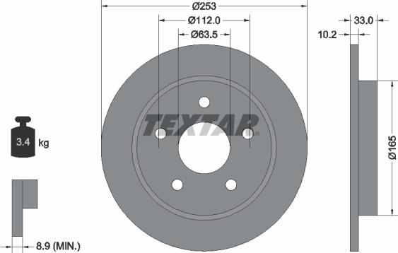 Textar 92032400 - Brake Disc autospares.lv
