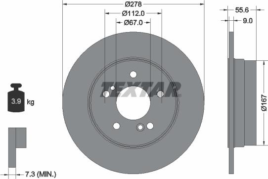 Textar 92032703 - Brake Disc autospares.lv