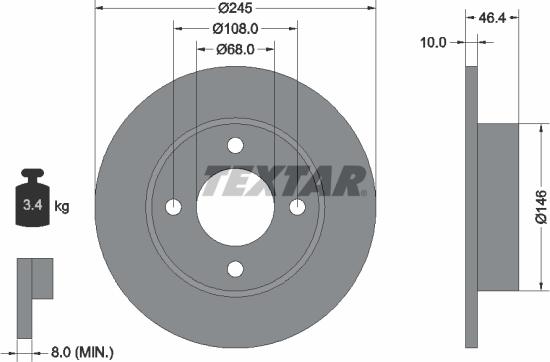 Textar 92037300 - Brake Disc autospares.lv