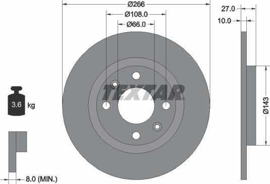 Textar 92029900 - Brake Disc autospares.lv