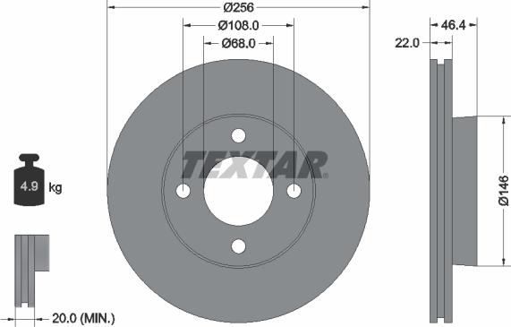 Textar 92026000 - Brake Disc autospares.lv