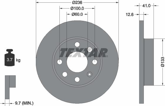 Textar 92020900 - Brake Disc autospares.lv