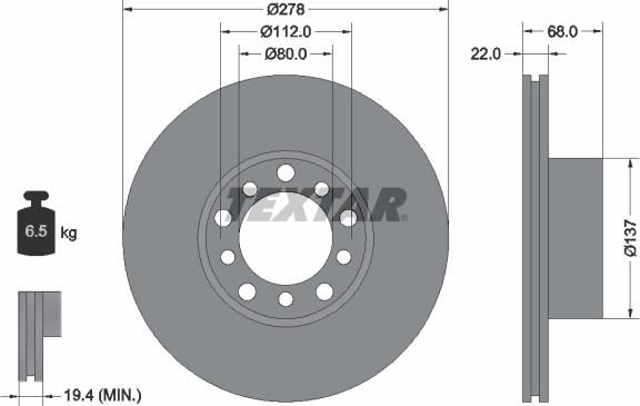 Textar 92020400 - Brake Disc autospares.lv