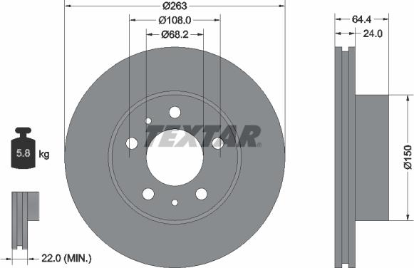 Textar 92021800 - Brake Disc autospares.lv