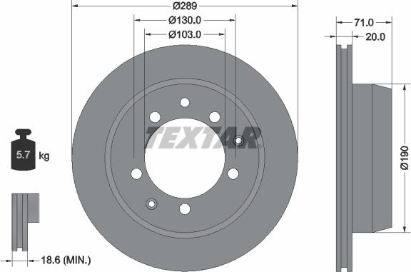 Textar 92021200 - Brake Disc autospares.lv