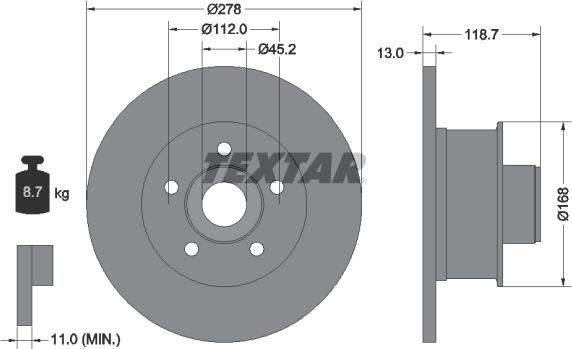 Textar 92022000 - Brake Disc autospares.lv