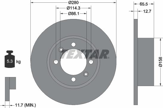 Textar 92027600 - Brake Disc autospares.lv