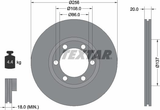 Textar 92079600 - Brake Disc autospares.lv